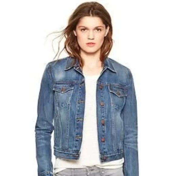 Jackets & Blazers - 🛍️ 2 for $8! EUC 1969 Gap Denim Jacket-Dark Wash Finish with Fading - Size M